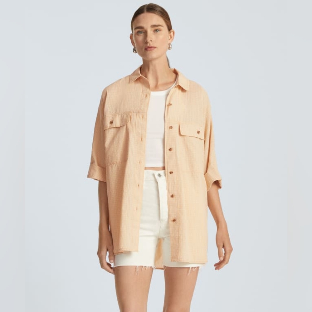 NWT Everlane Women's The Cotton Tourist Shirt in Medium Orange